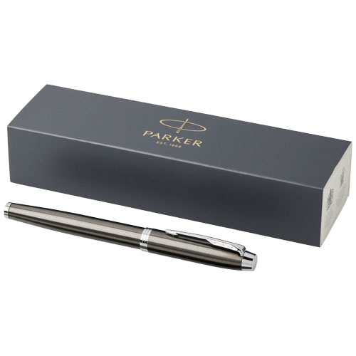 Stylo promotionnel avec capuchon roller IM Parker Brun espresso et Noir